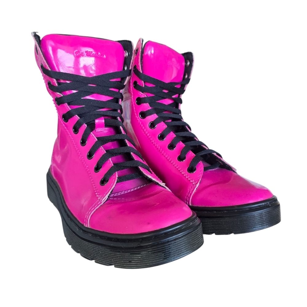 Dr. Martens Pink Combat Boots - Picture 2 of 11